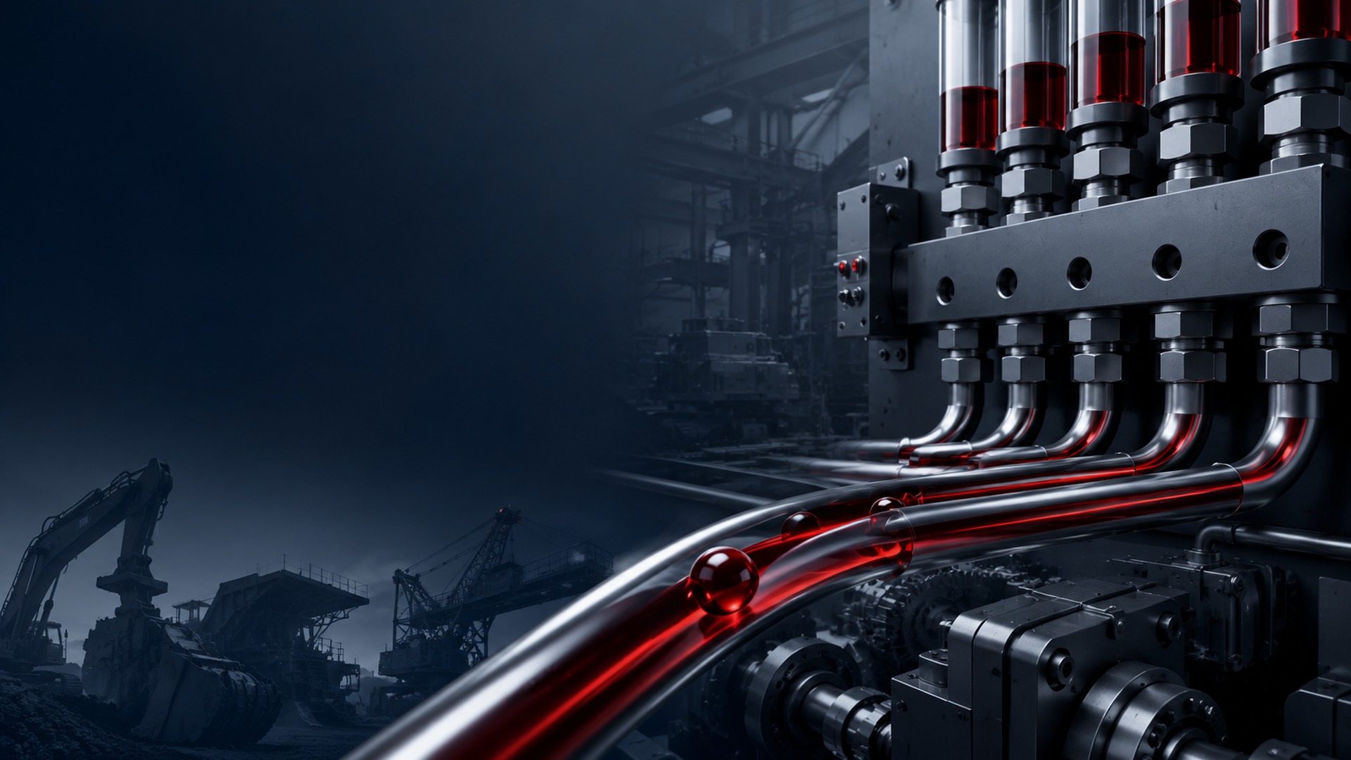 Centralized industrial lubrication system installed on heavy equipment